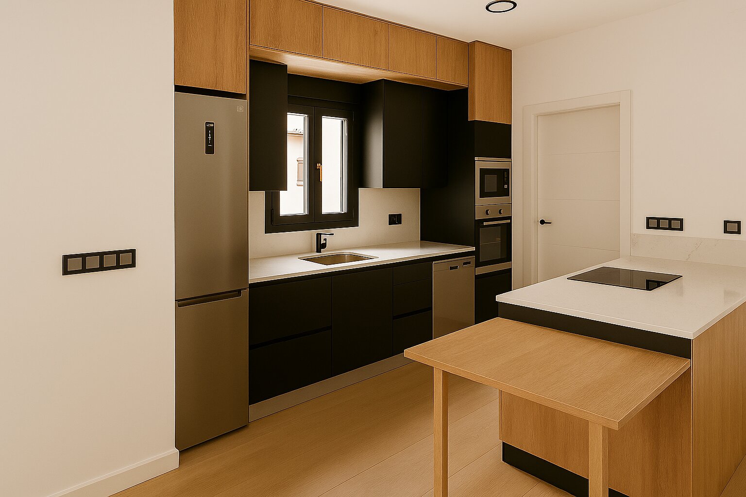 Oak & Anthracite with Island